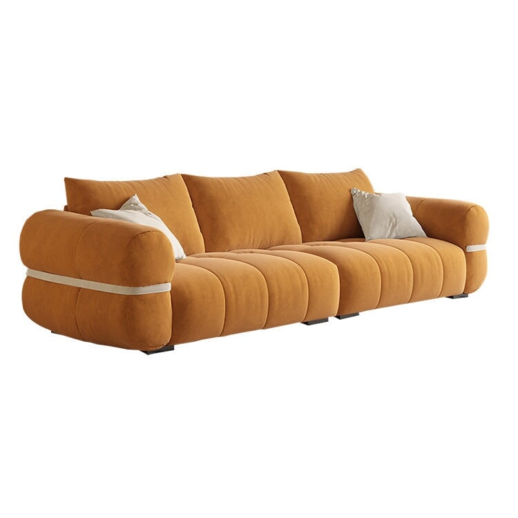 時尚盤腿沙發，地板沙發，仿麂皮聚酯纖維面料，高密度聚氨酯泡沫，乳膠坐墊，天然木框架，織帶，米色，可定制，SF-A7