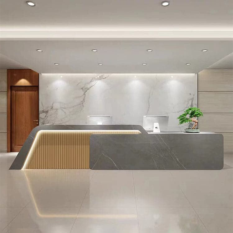 高品質接待台，配備LED顯示器和電腦儲存空間，適用於辦公室。 RD-A30