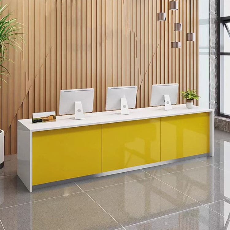 接待台、接待櫃檯、收銀台、辦公室接待台、環保材料、帶鎖鍵盤托架、RD-A34