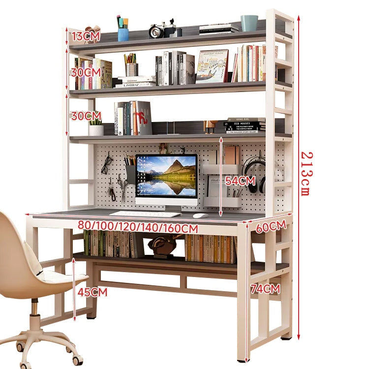 室內辦公桌、電腦桌、環保木結構、防水、耐熱、加固框架、穿孔板、多層儲物架、防滑、防滑、簡潔、實用、整潔、CD-A18