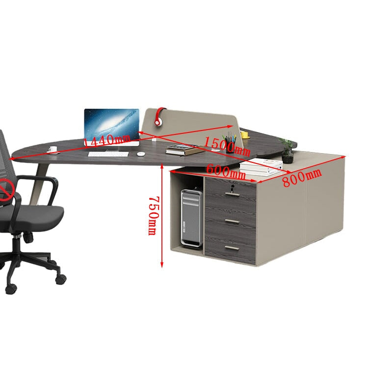 辦公桌、電腦桌、工作台、邊櫃、鋼製桌腳、抽屜、電腦收納、白色、可客製化、OD-A12