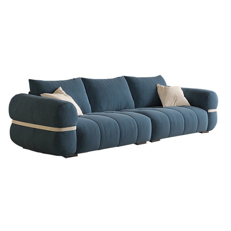 時尚盤腿沙發，地板沙發，仿麂皮聚酯纖維面料，高密度聚氨酯泡沫，乳膠坐墊，天然木框架，織帶，米色，可定制，SF-A7