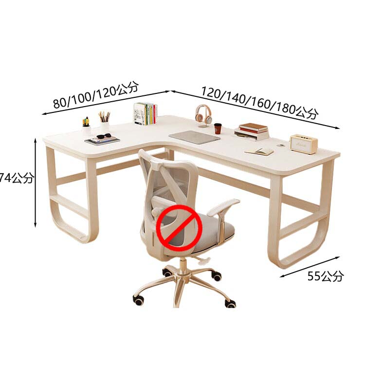 書桌，辦公桌，L型書桌，鋼架，塑膠面板，三聚氰胺貼面，寬腿空間，方腿，CD-A5