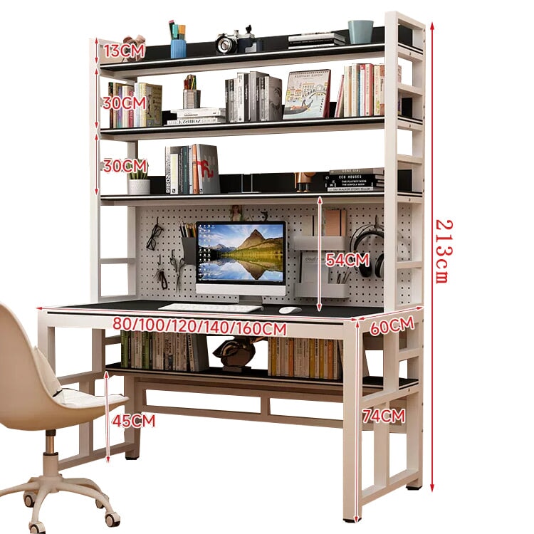 室內辦公桌、電腦桌、環保木結構、防水、耐熱、加固框架、穿孔板、多層儲物架、防滑、防滑、簡潔、實用、整潔、CD-A18