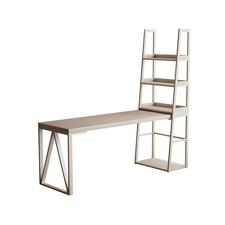 帶側架的可伸縮辦公桌，鋼架，烤漆，耐用膠合板框架，腿部空間大，靈活，白色，可定制，CD-A10