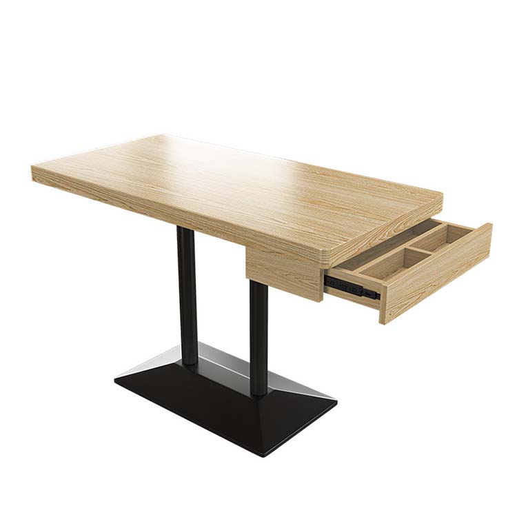 休息室桌椅套裝，咖啡桌，可坐2人，納帕皮革軟墊，木紋飾面，帶抽屜，簡約自然風格，CT-A21