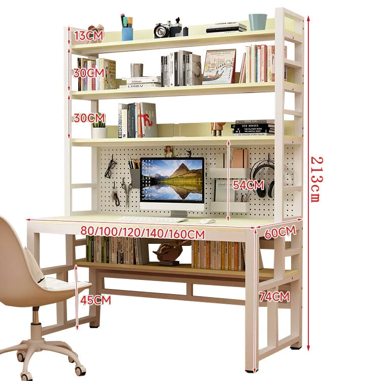 室內辦公桌、電腦桌、環保木結構、防水、耐熱、加固框架、穿孔板、多層儲物架、防滑、防滑、簡潔、實用、整潔、CD-A18