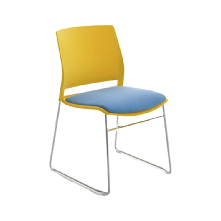 Stackable office chair, space-saving design, cotton and linen fabric, steel frame, non-slip rubber, OC-A42