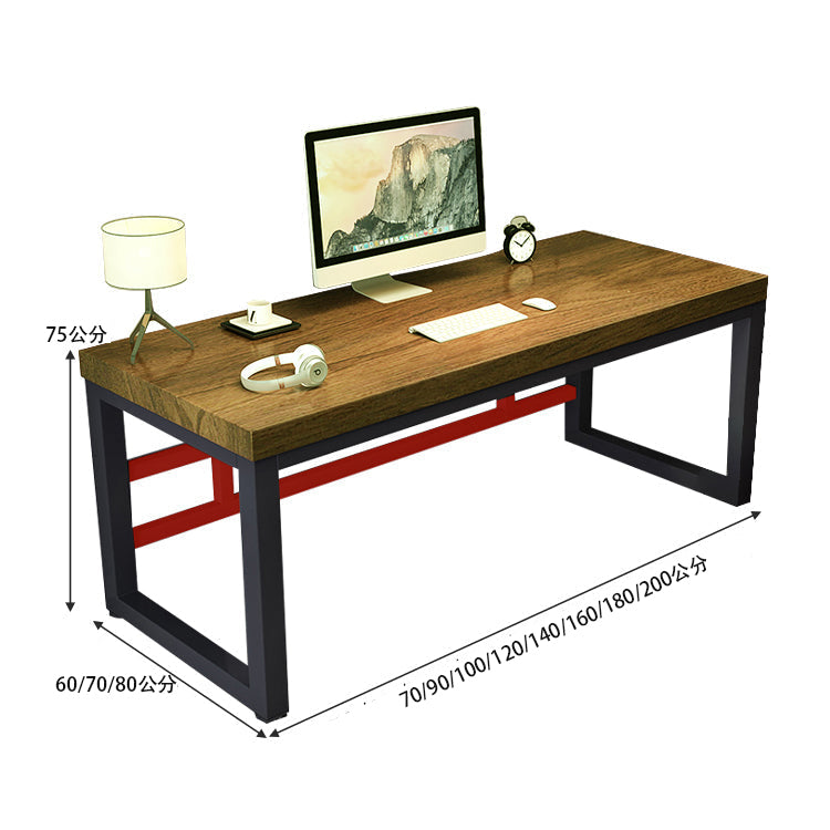 室內電腦桌，天然木材，寬頂，厚，顯示器架，碳鋼框架，堅固，口形，穩定，舒適，堅固，可定制，CD-A14