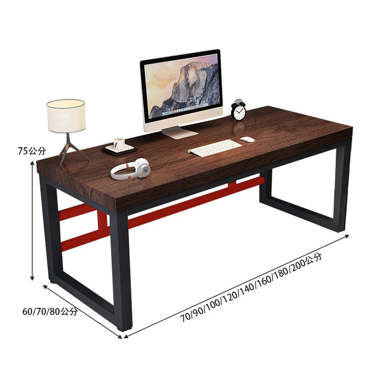 室內電腦桌，天然木材，寬頂，厚，顯示器架，碳鋼框架，堅固，口形，穩定，舒適，堅固，可定制，CD-A14
