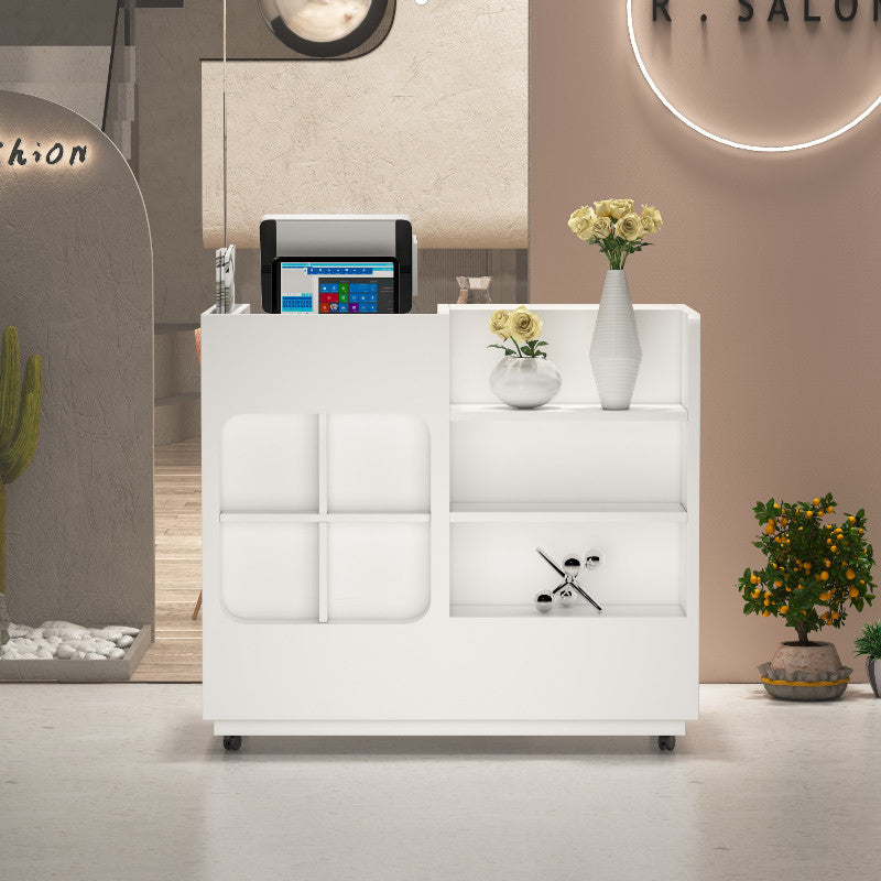 Modern minimalist small reception desk shopping mall restaurant welcome desk early education restaurant flyer mobile consultation desk RD-A53