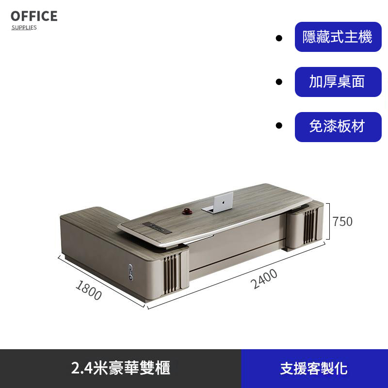 Office Desk, Boss Desk and Chair Set, Light Luxury Modern Office Furniture, Manager's Desk, Office Table, Executive Desk, Boss Table ED-A108