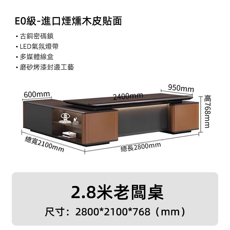 Atmospheric Executive Desk, Presidential Desk, Luxury High-End Manager Desk, Chairman's Office Desk Set ED-A122
