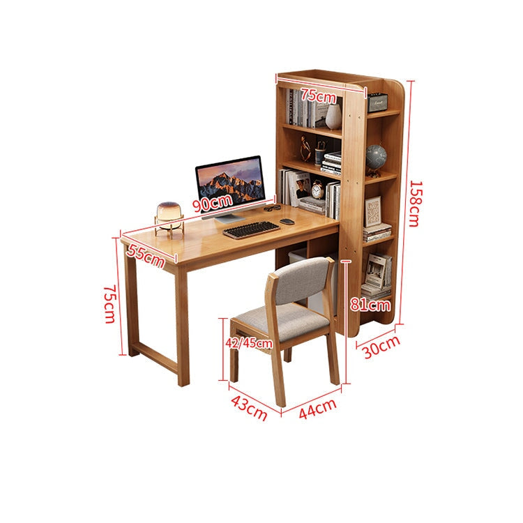 書桌、組合桌、天然木、橡膠木、側架、分類收納、清爽印象、高承重、高穩定性、方形結構、圓潤飾面、自然、CD-A7