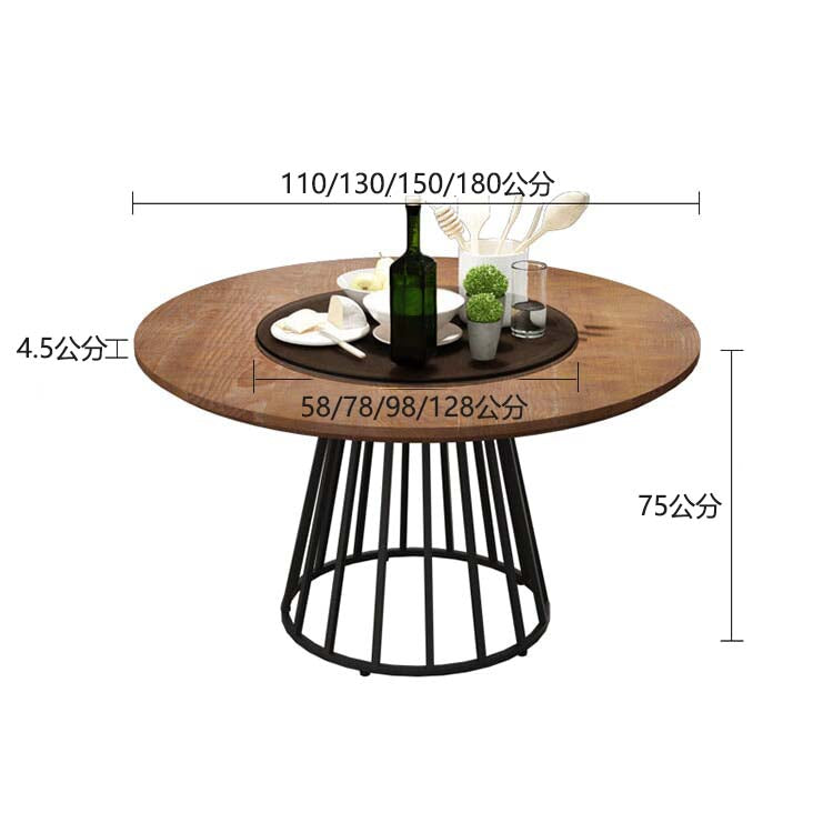 時尚木質轉盤，中式餐桌，天然木材，胡桃木飾面，自然飾面，適用於商業或零售用途，可定制，DT-A3