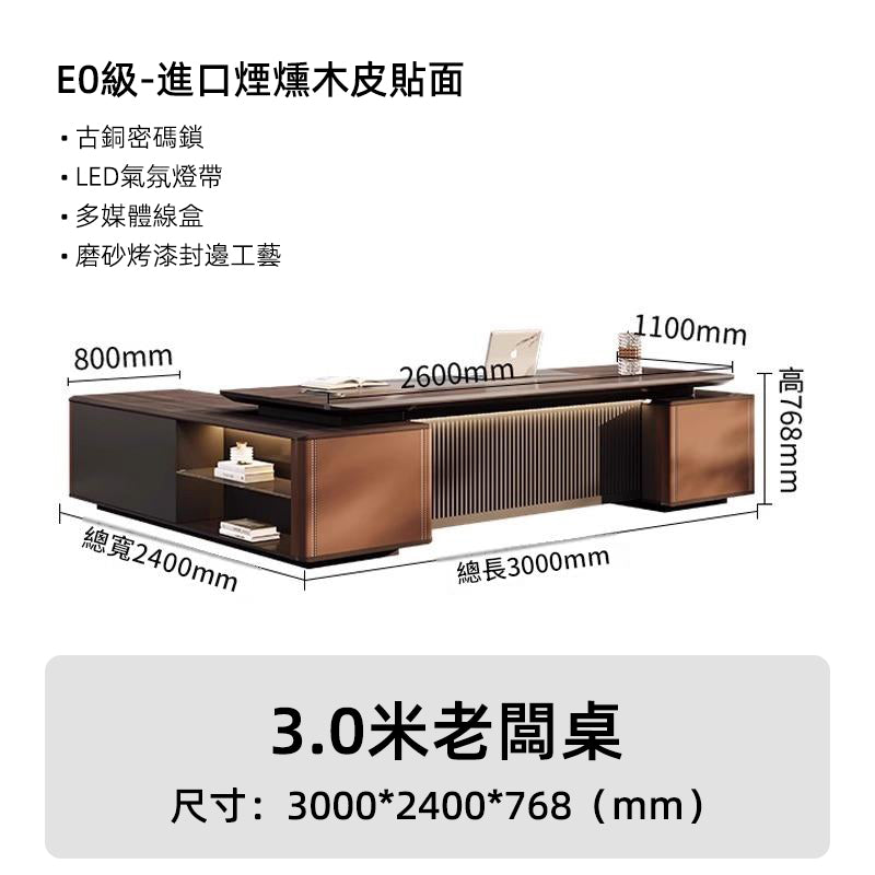 Atmospheric Executive Desk, Presidential Desk, Luxury High-End Manager Desk, Chairman's Office Desk Set ED-A122