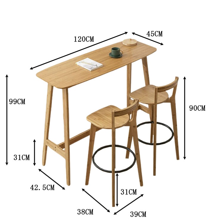 吧台桌，吧台桌，竹子，毛竹，圓形，簡約，棕色，自然，BT-A14