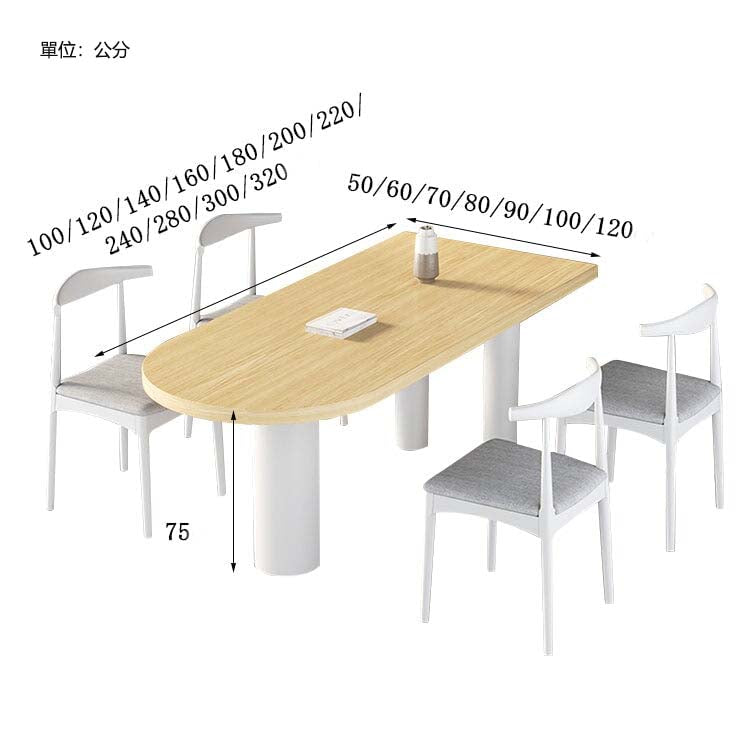 桌子，北歐，餐桌，牛角椅，圓形，簡約，時尚，現代，白色，自然，可定制，DT-A20