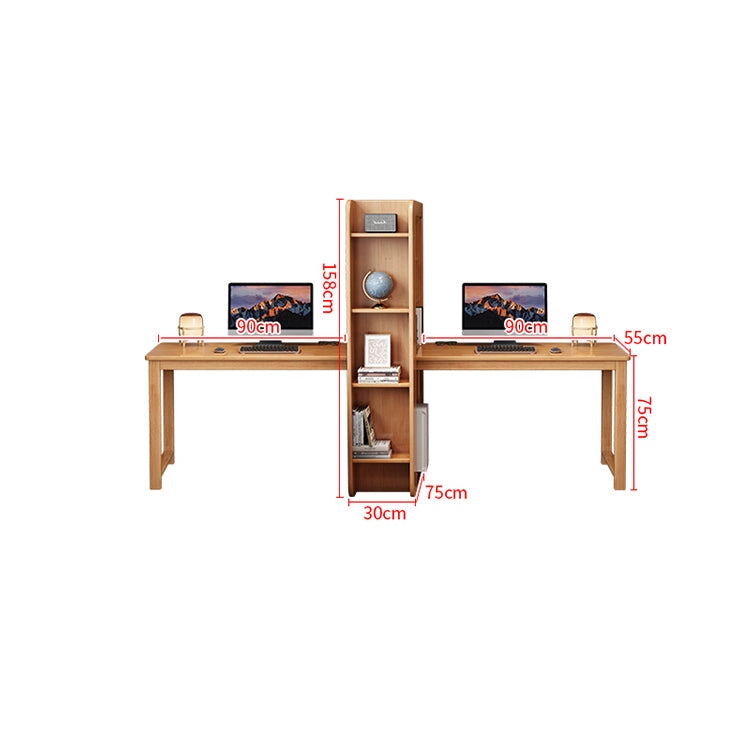 書桌、組合桌、天然木、橡膠木、側架、分類收納、清爽印象、高承重、高穩定性、方形結構、圓潤飾面、自然、CD-A7