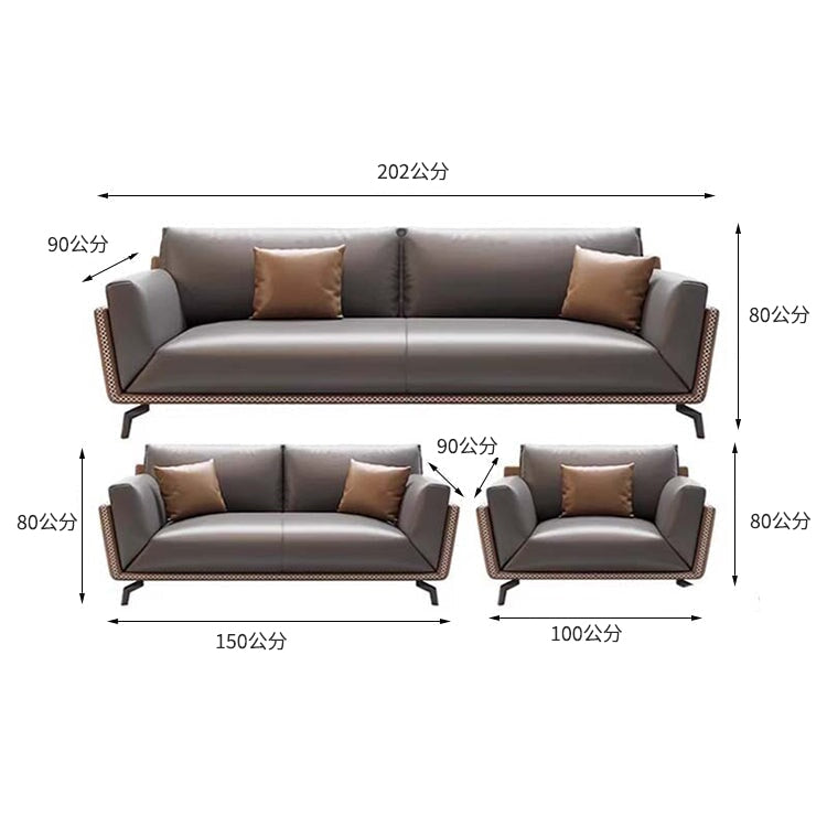 接待沙發、辦公沙發、候診室沙發、接待室沙發、雙人沙發、現代風格、PU皮革、天然木框架、乳膠、耐用、灰色、可客製化、OS-A16