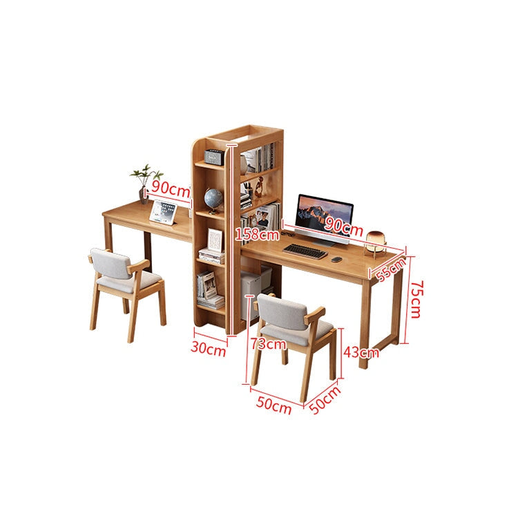 書桌、組合桌、天然木、橡膠木、側架、分類收納、清爽印象、高承重、高穩定性、方形結構、圓潤飾面、自然、CD-A7