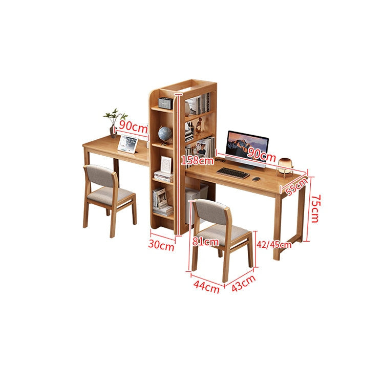 書桌、組合桌、天然木、橡膠木、側架、分類收納、清爽印象、高承重、高穩定性、方形結構、圓潤飾面、自然、CD-A7