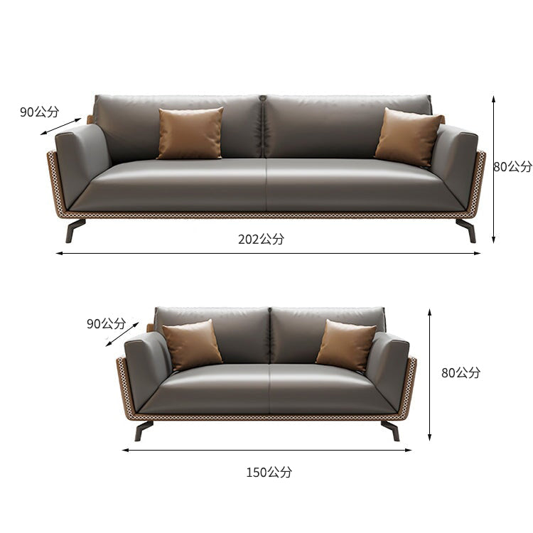 接待沙發、辦公沙發、候診室沙發、接待室沙發、雙人沙發、現代風格、PU皮革、天然木框架、乳膠、耐用、灰色、可客製化、OS-A16