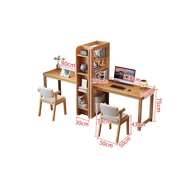 書桌、組合桌、天然木、橡膠木、側架、分類收納、清爽印象、高承重、高穩定性、方形結構、圓潤飾面、自然、CD-A7