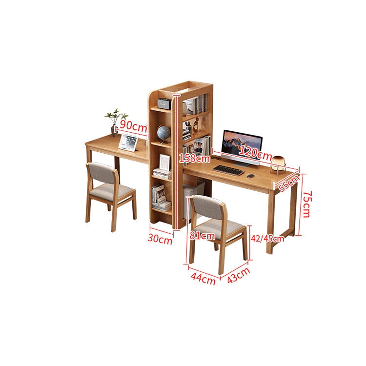 書桌、組合桌、天然木、橡膠木、側架、分類收納、清爽印象、高承重、高穩定性、方形結構、圓潤飾面、自然、CD-A7