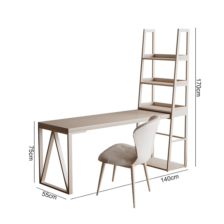 帶側架的可伸縮辦公桌，鋼架，烤漆，耐用膠合板框架，腿部空間大，靈活，白色，可定制，CD-A10