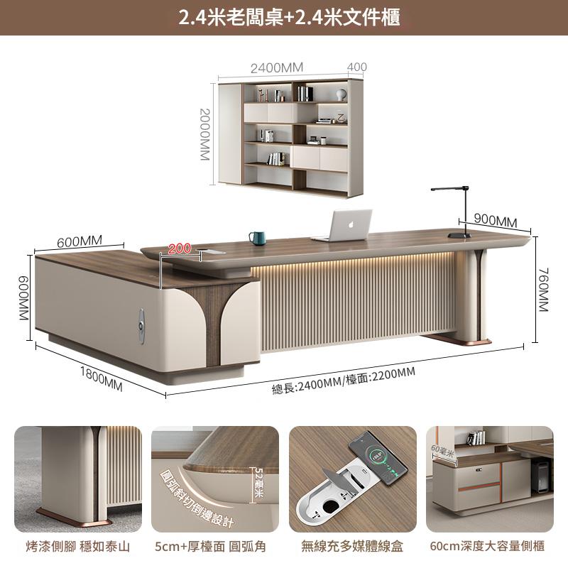 Office Desk, Boss Desk, Simple Modern Light Luxury High-End Desk and Chair Set, Lacquered Presidential Office Furniture, Executive Desk ED-A106