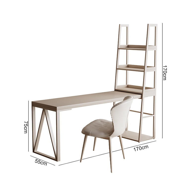 帶側架的可伸縮辦公桌，鋼架，烤漆，耐用膠合板框架，腿部空間大，靈活，白色，可定制，CD-A10