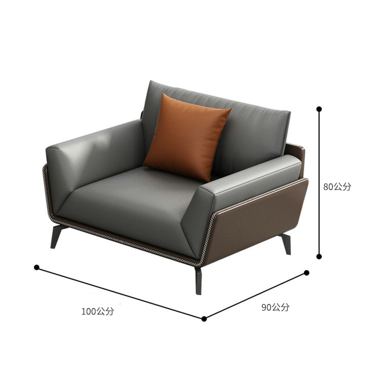 這款沙發非常適合接待室和辦公室。它採用防水納帕皮革，寬敞的座椅，填充物為PP棉、乳膠和聚氨酯泡沫，搭配柔軟的天然木材和S型彈簧，帶來舒適愜意的體驗。沙發為灰色，可訂製。型號：OS-A19