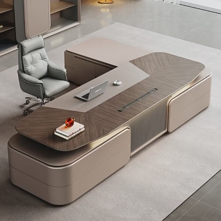 Executive Desk, Light Luxury, High-end Feel, Chairman's Grand Office Desk Combination, E0 Manager Desk, Boss Table ED-A127
