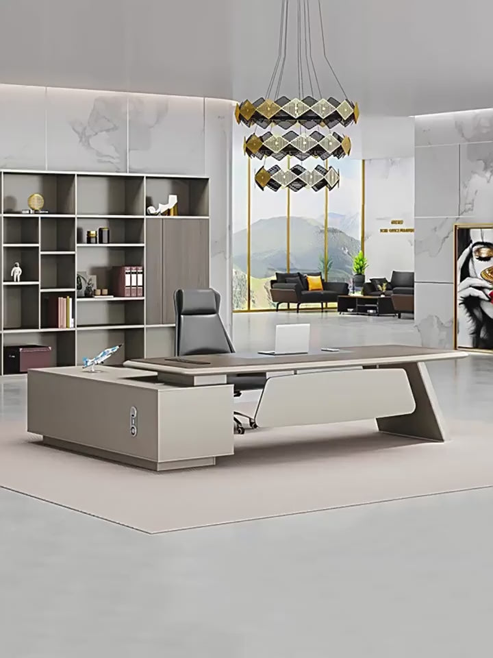 Executive Desk, President Desk, Simple Modern Office Desk and Chair Set, Office Furniture, Manager/Supervisor Light Luxury Executive Desk ED-A101