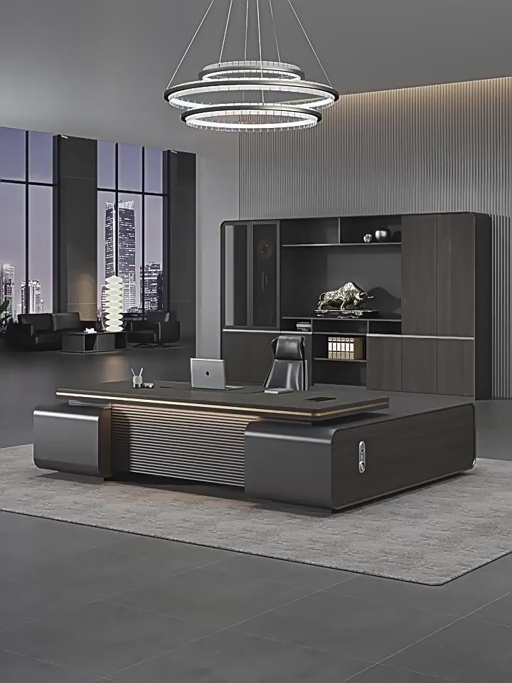Light Luxury Executive Desk, Premium Office Furniture, Manager Desk, Simple Modern Double Pedestal Desk, President Desk, Boss Table ED-A112